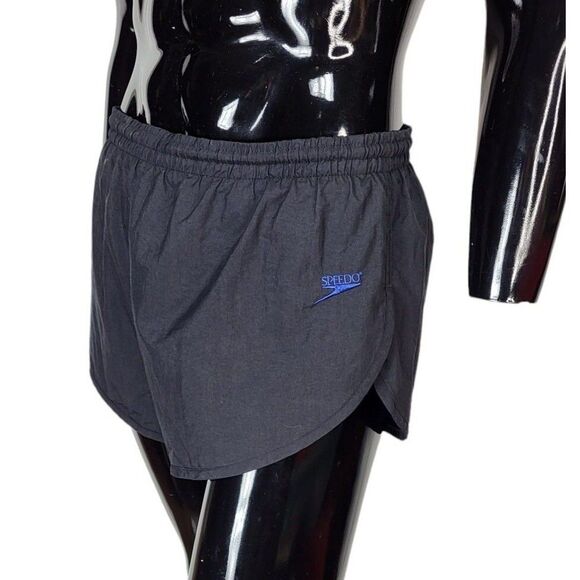 80s Vintage SPEEDO Elastic Waist Drawstring Embroidered Spellout on Rear Shorts - Picture 5 of 9